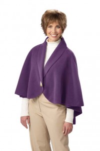 Tops, such as a cape, that fasten in the front and are loose-fitting are ideal for Alzheimer’s patients.