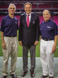 From left: Dr. Joseph Masdeu, director, Nantz National Alzheimer Center, Houston Methodist Neurological Institute; Jim Nantz; Dr. Stanley Appel, chairman of neurology, Houston Methodist Hospital; director, Houston Methodist Neurological Institute