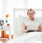 Elderly woman reading